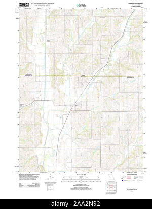USGS TOPO Map Missouri MO Hopkins 20111222 TM Restoration Stock Photo