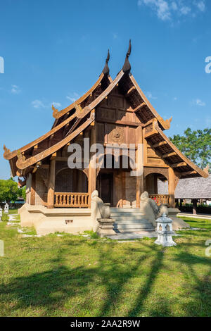 Wat Khuang Kom thai lanna wooden buddhist temple in Lampang, Thailand. Stock Photo