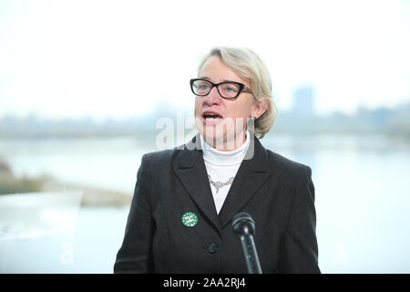 Former leader of the Green Party Natalie Bennett at the Observatory, London Wetlands Centre, for the launch of the Green Party manifesto for the 2019 General Election. PA Photo. Picture date: Tuesday November 19,2019. See PA story POLITICS Election. Photo credit should read: Isabel Infantes/PA Wire Stock Photo