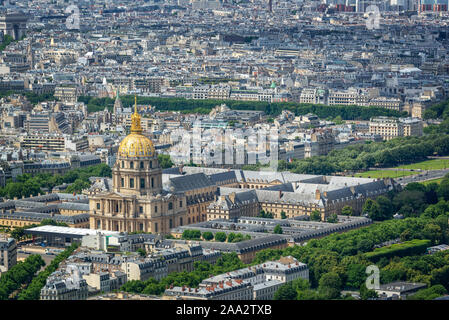 Aerial view of Dome des Invalides in Paris France Stock Photo