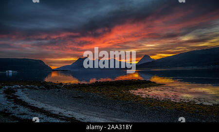 Coastal view from Nesna, Lofoten, Nordland, Norway Stock Photo