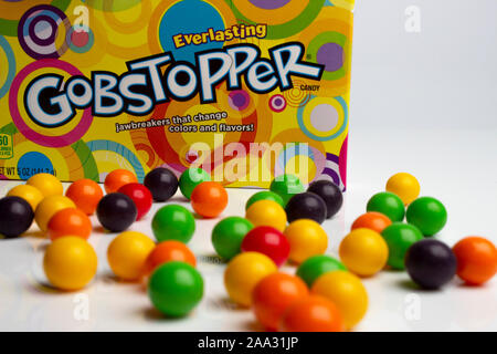 Gobstopper sweets still life product shot.