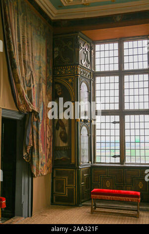 Inside the Star Chamber at The Little Castle at Bolsover Castle, Derbyshire, England, UK Stock Photo