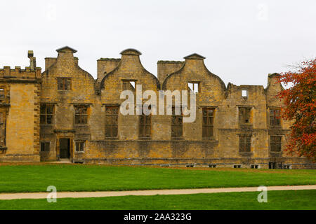 The derelict Terrace Range at Bolsover Castle, Derbyshire, England, UK Stock Photo