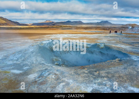 Fumarole field in Namafjall geothermal zone Iceland. Famous tourist attraction. Beauty world Stock Photo