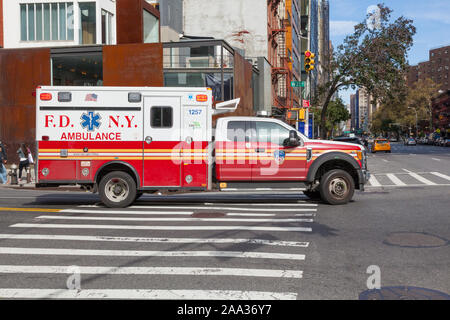 Fire Department Ambulance, F.D.N.Y , Chelsea, New York City, United States of America. Stock Photo