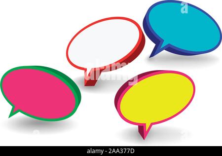Set of 3D speech bubbles Stock Vector