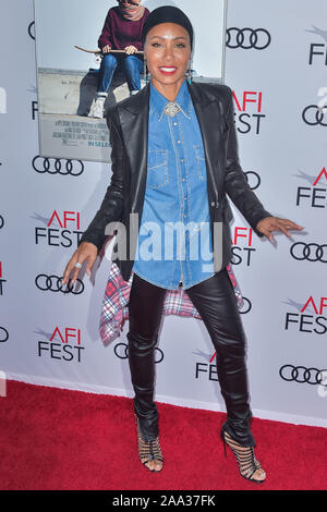 HOLLYWOOD, LOS ANGELES, CALIFORNIA, USA - NOVEMBER 18: Actress Jada Pinkett Smith arrives at the AFI FEST 2019 - Screening Of Apple TV+'s 'Hala' held at the TCL Chinese 6 Theatres on November 18, 2019 in Hollywood, Los Angeles, California, United States. (Photo by Image Press Agency) Stock Photo