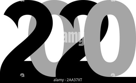 2020 Text Design Patter, Vector illustration. Isolated on white background Stock Vector