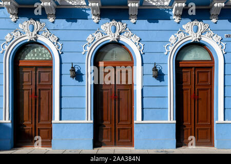 Typical colonial architecture, Merida City center, Yucatan, Mexico Stock Photo
