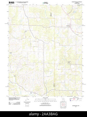 USGS TOPO Map Missouri MO Koshkonong 20120103 TM Restoration Stock Photo