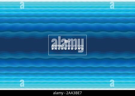 Abstract blue wavy of minimal in center background. Use for poster, artwork, template design. illustration vector eps10 Stock Vector