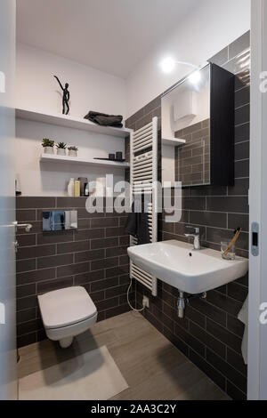 Interior of modern bathroom with shower Stock Photo