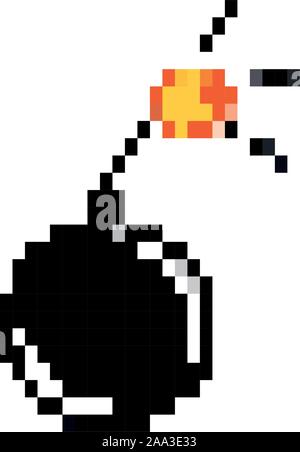 boom 8 bits pixelated style icon Stock Vector