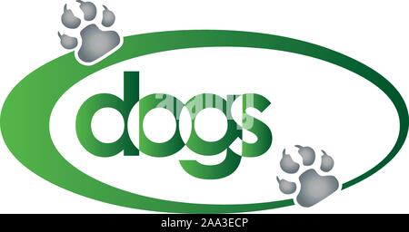 Paw, dogs, heart, wolf, dog paw, logo Stock Vector