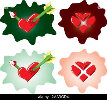 Heart buttons Stock Vector
