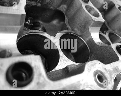 Internal combustion engine, industrial texture pattern. The metal part of the car, abstract background. Stock Photo