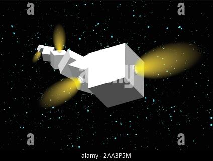 Cubes spaceship Stock Vector