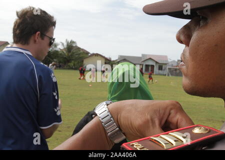 Sayeeda Warsi, for the 2012 London Olympics Accord mission 'towards lasting peace', in Banda Aceh, Sumatra, Indonesia Stock Photo