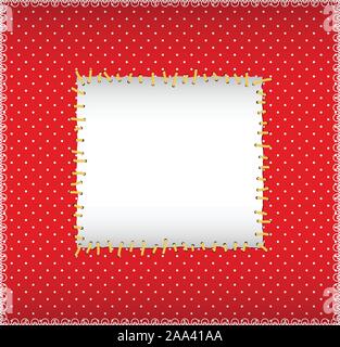 Stitched sqare frame Stock Vector