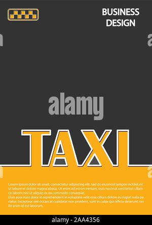 Background with TAXI inscription for advertising and printed publications, books, brochures, booklets. Stock Vector