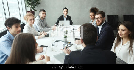 Business team having meeting in boardroom, discussing business strategy Stock Photo