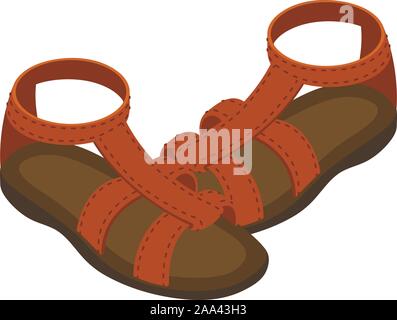 Gladiator sandals icon, isometric style Stock Vector