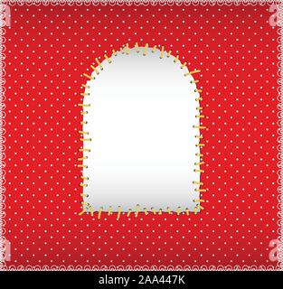 Stitched arc patch Stock Vector