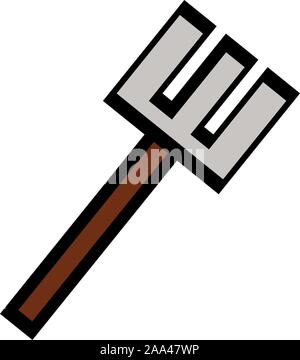 trident 8 bits pixelated style icon Stock Vector