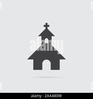 church logo in flat style isolated on white background. Vector ...