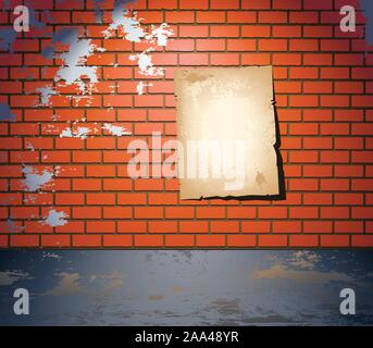 Aged poster on the street Stock Vector