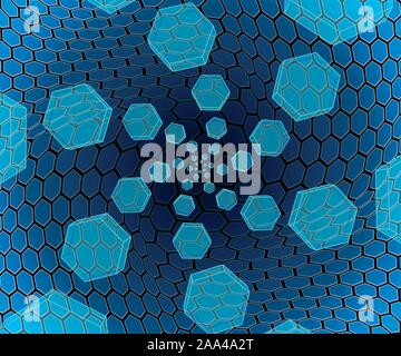 Falling hexagons Stock Vector