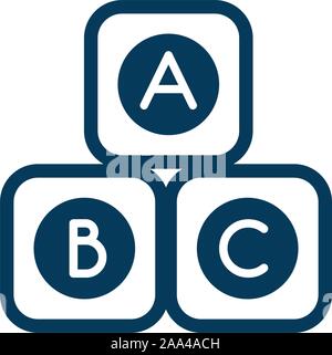 alphabet blocks child toy line style icon Stock Vector