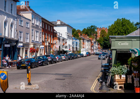 Castle Street Farnham Surrey on a sunny summer day Stock Photo