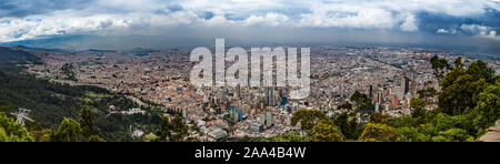 Panoramic view of Bogota city from Montserrat Hill Stock Photo