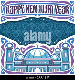 Vector Poster For New Hijri Year Frame With Cut Paper Header
