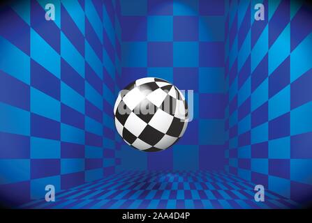 Checked ball in the room Stock Vector