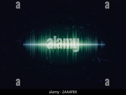 Aged card with waveform Stock Vector