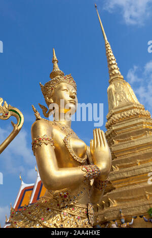 Statue of Kinnari at the Royal Grand Palace, Bangkok,Thailand Stock Photo