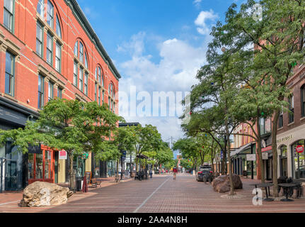 Stores on Church Street in downtown Hertford, a small town in rural ...