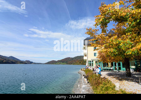 Fuschl am See: lake Fuschlsee, hotel Seerose in Salzkammergut, Salzburg, Austria Stock Photo