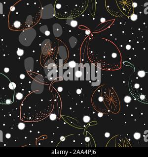 Seamless Pattern with Pears and Apples. Scandinavian Style. vector Illustration Stock Vector