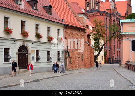 The Ostrow Tumski district (Cathedral island). Wroclaw, Poland Stock Photo