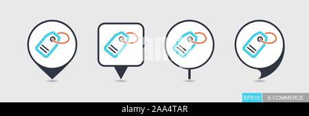 Tag pin map icon, price label. E-commerce sign. Map pointer. Map markers. Destination vector icon Stock Vector