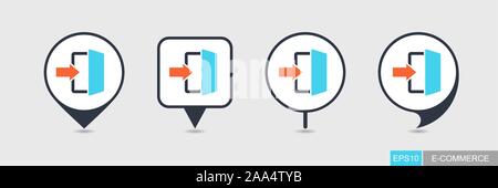 Login pin map icon in trendy flat style. E-commerce sign. Map pointer. Map markers. Destination vector icon Stock Vector