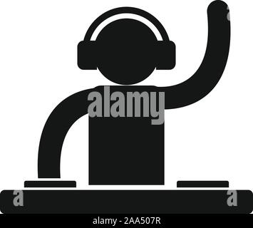 Dj party icon. Simple illustration of dj party vector icon for web design isolated on white background Stock Vector