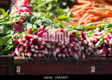 legumes vegetable stall Hardelot, France Stock Photo