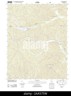 USGS TOPO Map Missouri MO Oates 20111216 TM Restoration Stock Photo