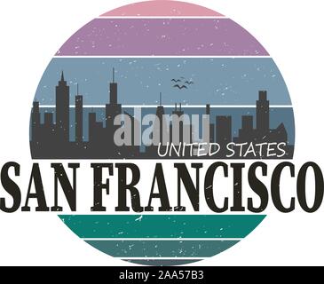 San Francisco symbol t-shirt or printing logo sign Stock Vector