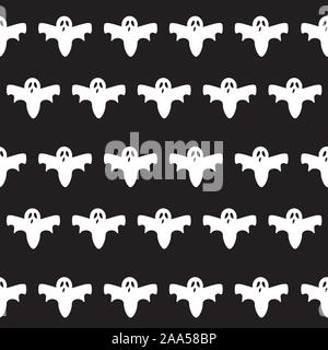 Ghost icon cute cartoon character, seamless pattern background, Vector illustration Stock Vector